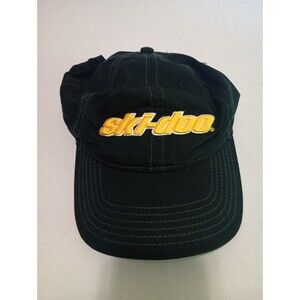 Ski-doo Hat Black Adjustable Snowmobile Neon Yellow Vintage